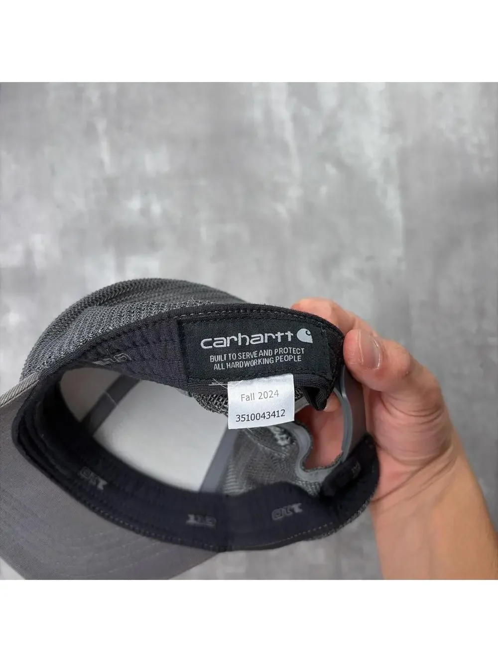 Y2K Grey Carhartt Workwear Trucker Snapback Hat